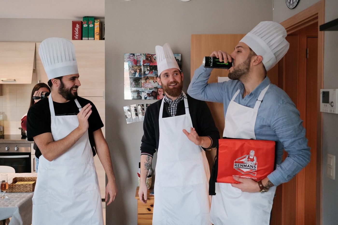 Équipe en toque de chef